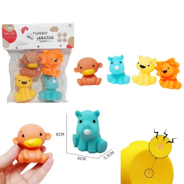 حيوانات سيليكون 4 قطع