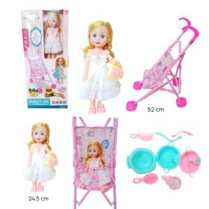 عروسة مع مشاية و اكسسورات