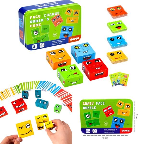 بازل تعبيرات وجه علبة اخضر