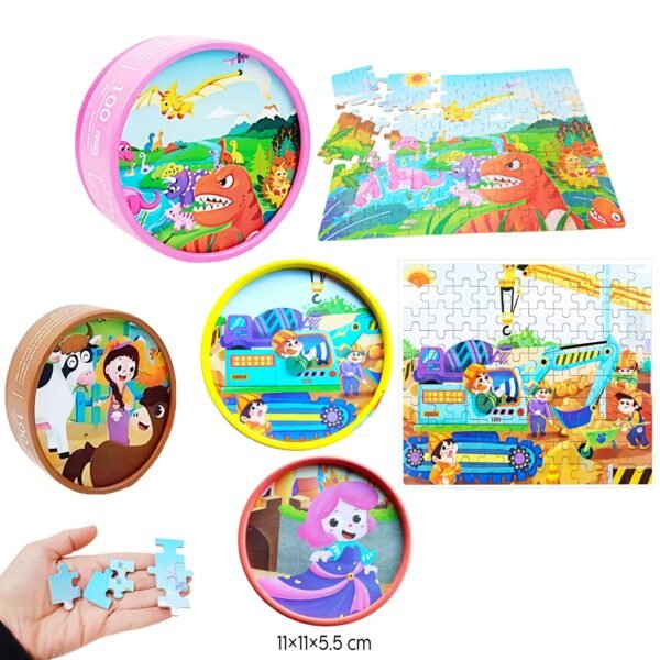 بازل في علبة مدورة (100قطعةكرتون)